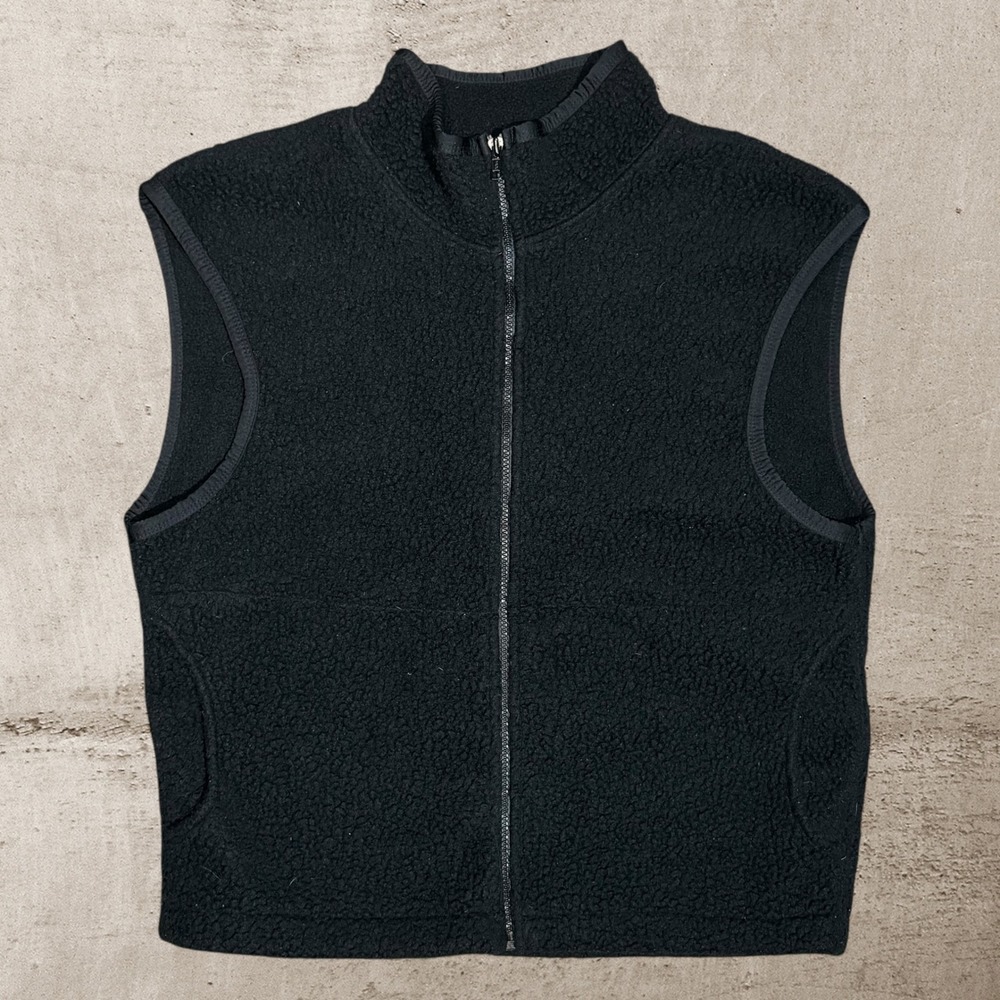 Vtg Kenyon‎ Polartec Fleece Vest Mens Large Black Full Zip Outdoor Made in USA